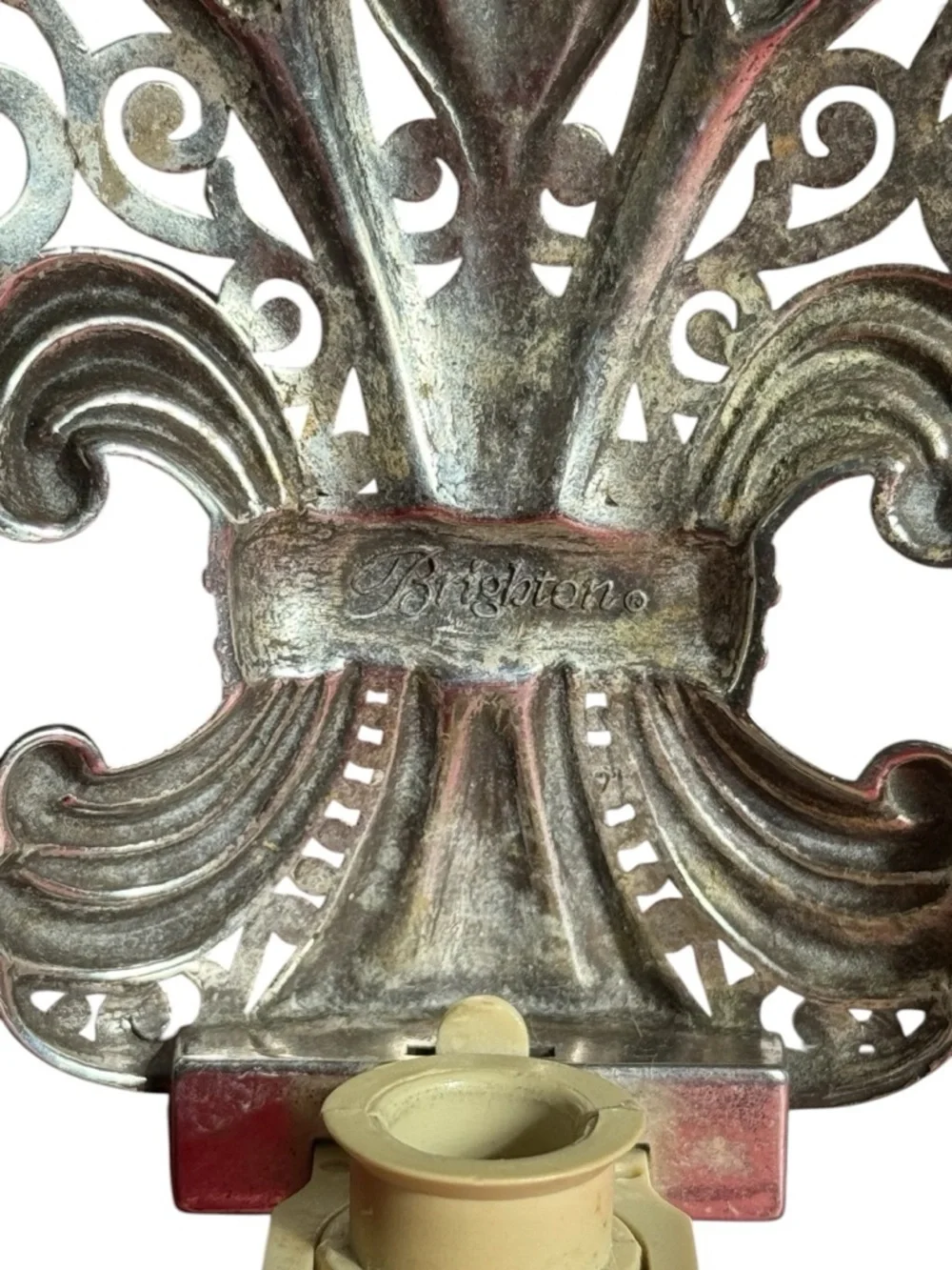 Brighton Silver Fleur-de-Lis Wall Night Light Accent